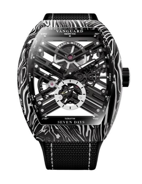 Best FRANCK MULLER Vanguard Damascus Carbon Skeleton V 41 S6 SQT CARBONE AMS BC (NR) Replica Watch